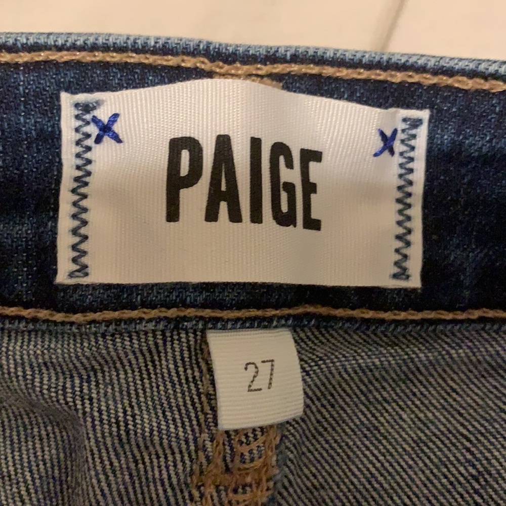 Paige Jimmy Jimmy Medium Wash Ezra Distressed Rolled Cuff Jean Denim Short - Picture 9 of 14